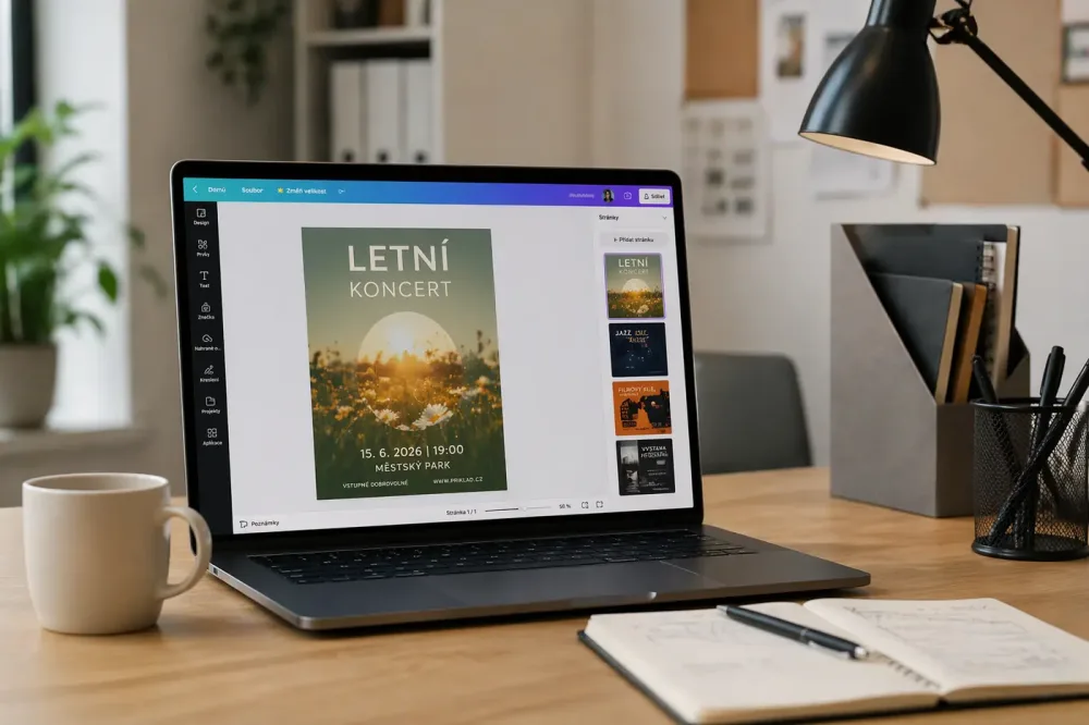 Série jednotně navržených plakátů v Canvě